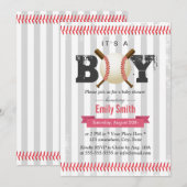 Invitation Baseball Sport Thème C'est un Baby shower garçon (Devant / Derrière)