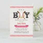 Invitation Baseball Stitching C'est un Baby shower de sport p (Debout devant)