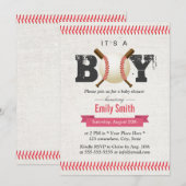 Invitation Baseball Stitching C'est un Baby shower de sport p (Devant / Derrière)