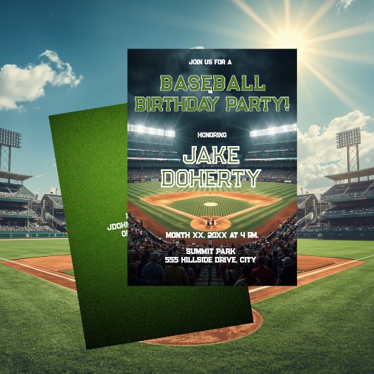 Invitation Baseball Theme Birthday Party