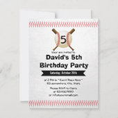Invitation Baseball Theme Boy 5e fête d'anniversaire (Devant)