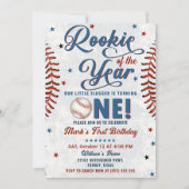 Invitation Baseball vintage 1er anniversaire (Devant)