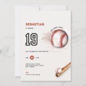Invitation Baseball Young Adult Party 19th Birthday (Devant)