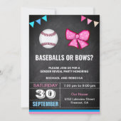 Invitation Baseballs ou Bows Genre Revevela Party (Devant)