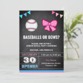 Invitation Baseballs ou Bows Genre Revevela Party (Debout devant)