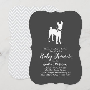 Invitation Basenji Baby shower chien neutre