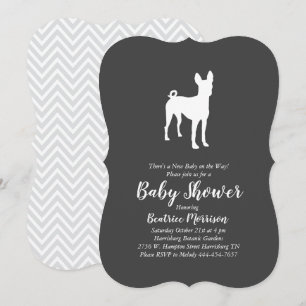 Invitation Basenji Baby shower chien neutre