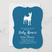 Invitation Basenji Chien Baby shower Garçon bleu (Devant)