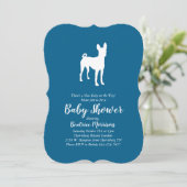 Invitation Basenji Chien Baby shower Garçon bleu (Debout devant)