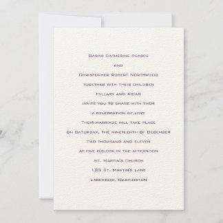 Invitation Bases : Byzantium ::Faire-part de mariage