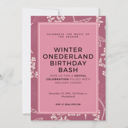 Invitation Bash d'anniversaire hivernal ONEderland personnali (Devant)
