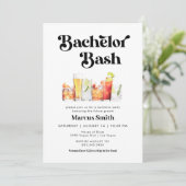 Invitation Bash de Bachelor Style Rétro Vintage (Debout devant)
