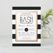 Invitation Bash de Bachelorette chic et formel | Or et noir (Debout devant)