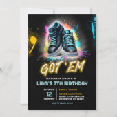 Invitation Bash de baskets noires pour l'anniversaire Got Em (Devant)