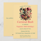 Invitation Bash de Carnaval modifiable (Devant / Derrière)