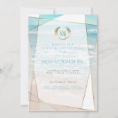 Invitation Bash de Future Mariée |  Mariage de plage à monogr (Devant)
