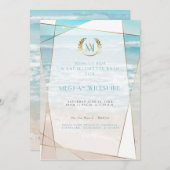 Invitation Bash de la mariée |  Mariage moderne de plage à mo (Devant / Derrière)