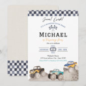 Invitation Bash de Monster Truck Boom Crash (Devant / Derrière)