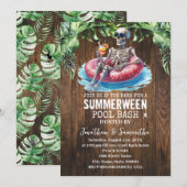 Invitation Bash de squelette de Summerween au pool tropical (Devant / Derrière)