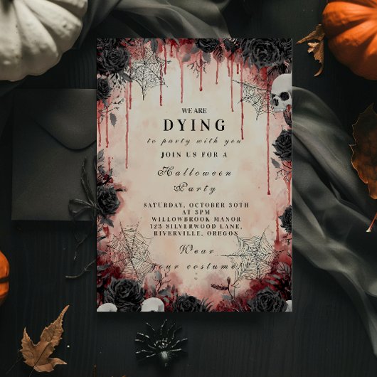 Invitation Bash gothique romantique sombre Halloween