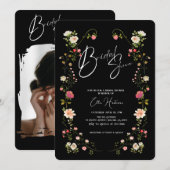 Invitation Bash nuptial Fleur sauvage rustique (Devant / Derrière)