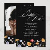 Invitation Bash nuptial Fleur sauvage rustique (Devant / Derrière)