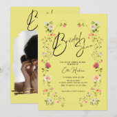 Invitation Bash nuptial Fleur sauvage rustique (Devant / Derrière)