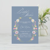 Invitation Bash nuptial Fleur sauvage rustique (Debout devant)