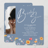Invitation Bash nuptial Fleur sauvage rustique (Devant / Derrière)