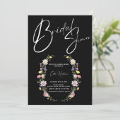 Invitation Bash nuptial Fleur sauvage rustique (Debout devant)