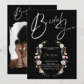 Invitation Bash nuptial Fleur sauvage rustique (Devant / Derrière)