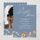 Invitation Bash nuptial Fleur sauvage rustique (Devant / Derrière)