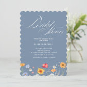 Invitation Bash nuptial Fleur sauvage rustique (Debout devant)