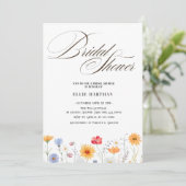 Invitation Bash nuptial Fleur sauvage rustique (Debout devant)