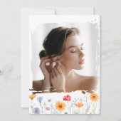 Invitation Bash nuptial Fleur sauvage rustique (Dos)