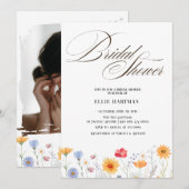 Invitation Bash nuptial Fleur sauvage rustique (Devant / Derrière)