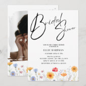 Invitation Bash nuptial Fleur sauvage rustique (Devant / Derrière)