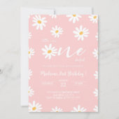 Invitation Basilique florale blanche et rose Anniversaire (Devant)