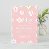 Invitation Basilique florale blanche et rose Anniversaire (Debout devant)