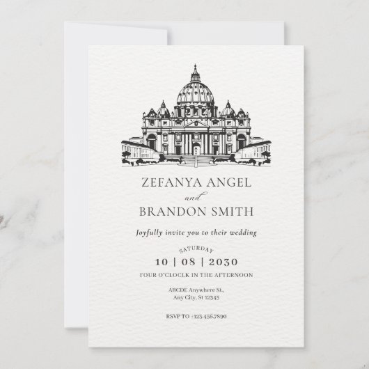 Invitation Basilique mariage du Vatican (Devant)