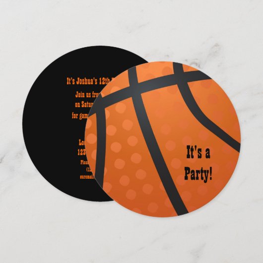 Invitation Basket-ball (Devant / Derrière)