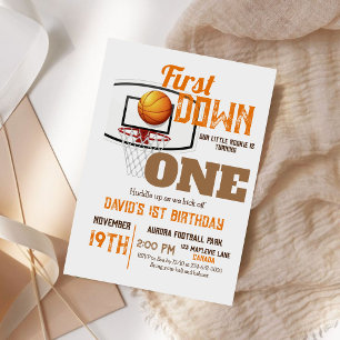 Invitation Basket-ball 1er anniversaire fête Sport Premier an