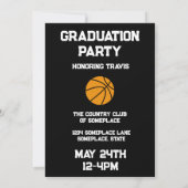 Invitation Basket-ball 3 Photo Collage noir Graduation (Dos)