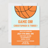 Invitation Basket-ball 3e anniversaire (Devant)
