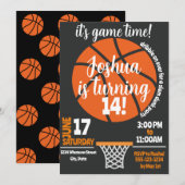 Invitation Basket-ball Anniversaire fête Personnalisée (Devant / Derrière)