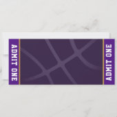 Invitation Basket-ball Anniversaire VIP Purple Gold Ticket (Dos)
