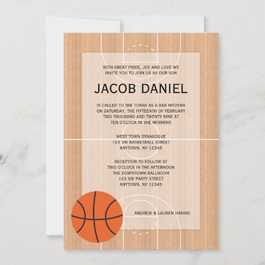 Invitation Basket-ball Barem Mitzvah (Devant)