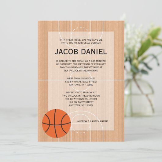 Invitation Basket-ball Barem Mitzvah (Debout devant)