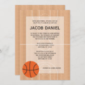 Invitation Basket-ball Barem Mitzvah (Devant / Derrière)