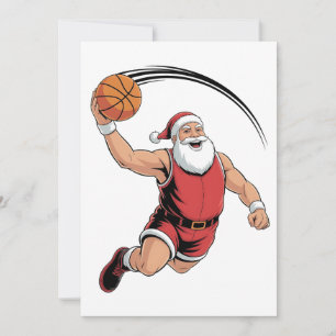 Invitation Basket-ball de Noël jouant au Père Noël Sport
